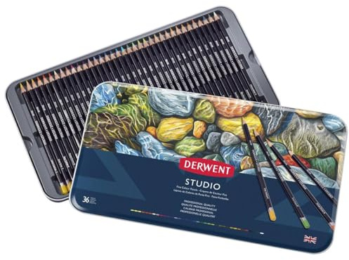 Derwent Studio Colouring Pencils, Drawing & Writing, Ideal For Illustrating, Set Of 36, Professional Quality, 32198