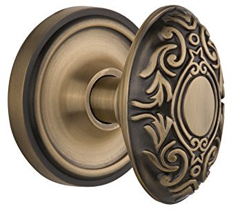 Nostalgic Warehouse Classic Rosette mit viktorianischem Türknauf, Sichtschutz, 6 cm, antikes Messing