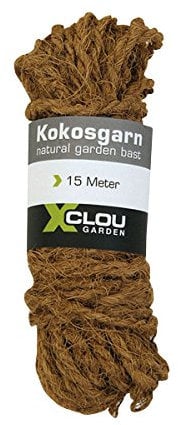 Xclou 360154 Kokosgarn, Seil aus Natur-Kokosfasern in braun, Umweltfreundliches und Nachhaltiges Bindegarn, robustes Kokos-Seil, 7x7,5x27 cm