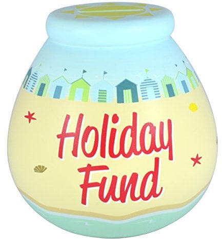 Pot of Dreams Hand Painted Holiday Fund Save And Smash Handcrafted Blue & Yellow Color Ceramic Money Box Piggy Bank | Decorative Gift and Saving for Holidays & family Vacation