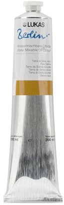 LUKAS BERLIN OIL 200 ml - Wassermischbare Ölfarbe in Premium-Qualität - Farbton Terra di Siena natur