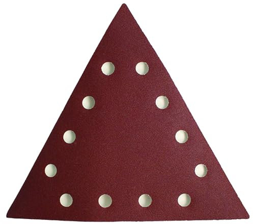 FEIDER ABT 180 Sanding Triangles - Multifunctional Sandpaper - Sanding and Smoothing Plaster, Wood and Drywall - 180 Grit - 28.5 x 28.5 x 28.5 cm - Pack of 10, Pink