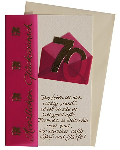 SUSY CARD Geburtstagskarte - 70. Geburtstag Briefumschlag