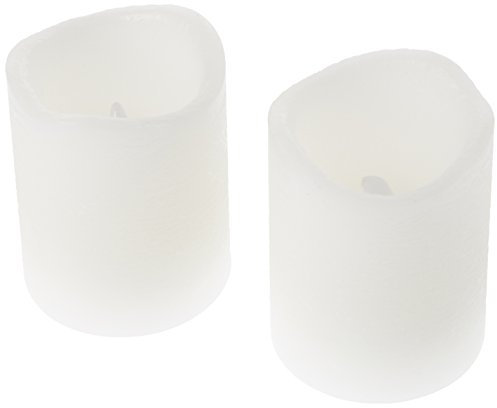 LED-Leuchtkerze mit Echtwachs 6x5,5 2Stk amber flackernd