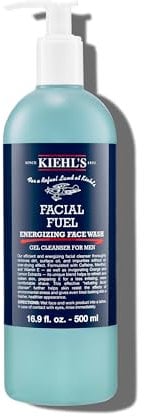 KIEHL'S Facial Fuel Energizing Face Wash, 500 ml, erfrischendes Reinigungsgel mit Koffein und Menthol für gestresste Männer-Haut, hautberuhigend, koffeinhaltig