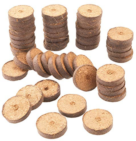 Meister Kokos-Quelltabletten Ø 3,5 cm - Praktisches Set mit 50 Stück - Mit pflegendem Nährstoff-Mix - 100% torffrei aus Kokos - Biologisch abbaubares Material / Kokostabletten / Kokoserde / FLOR79145