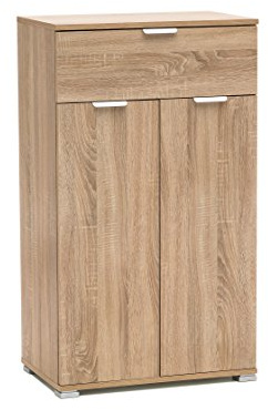 MeMi Me306RSN Armadietto due ante con cassetto Gia' Montato, Legno, Rovere Sonoma, 38x60x105 cm
