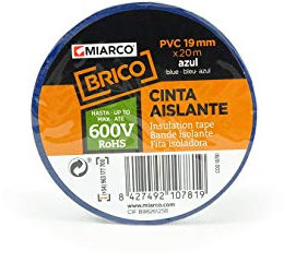 MIARCO 10781 - Cinta aislante de PVC Brico Azul 19mm x 20m