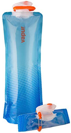 Vapur Flexible, Collapsible Wide Mouth Anti-Bottle with Detachable Carabiner, Convenient, Portable Hydration for Travel and Outdoor Adventures, 50 Ounce, Translucent Blue, Pack of 1