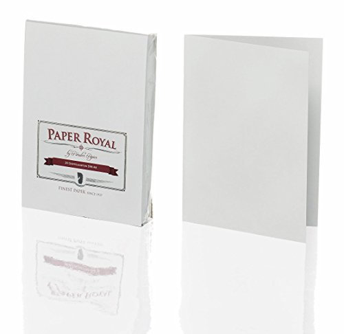 Rössler Papier 2160831170 - Paper Royal - Doppenkarten-Pack DIN A6, 20 Stück, eisgrau gerippt