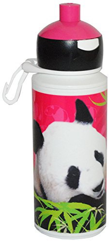 alles-meine.de GmbH Trinkflasche Panda Bär Pop-up 250 ml für Kinder Flasche Rosti Mepal Tiere pink Fahrrad Sport Fische Animal Planet