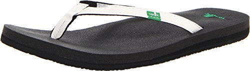 Sanuk Damen Yoga Joy Flip Flop, weiß, 39 EU