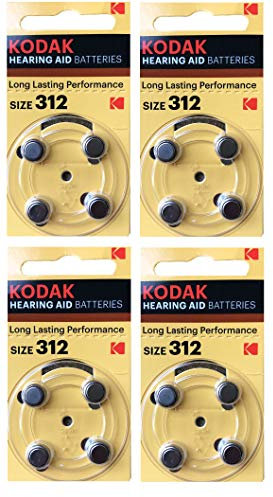 Kodak Lot de 16 piles pour appareil auditif Taille 312 PR41, K312ZA 1,45 V Date d'expiration 03/2017