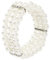sourcing map Damen Kunstperlen Armband, 3 Reihen 8 mm Vintage Imitat Perlen Stretch Armbänder Handgelenk Armband Schmuck für Braut Hochzeitsgeschenk, Weiß