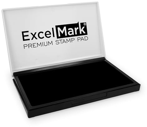 ExcelMark Rubber Stamp Ink Pad Extra Large 3-7/8 x 7 (Black)