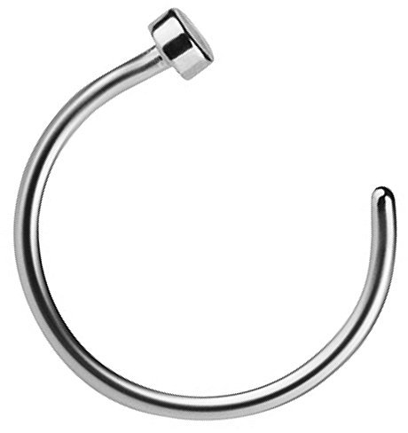 Piersando Fake Piercing Hoop Ring Clip On Klemmring für Septum Tragus Helix Nase Lippe Ohr Intim Nippel Brust Hufeisen Silber 1,0mm x 10mm