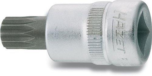 HAZET Schraubendreher-Steckschlüsseleinsatz 8808-10, Kurze Ausführung | 3/8 Zoll (10 mm) Vierkant hohl, Antrieb 3/8 Zoll (10 mm) Vierkant hohl, Abtrieb Innen Vielzahn Profil XZN, Klinge Sonderstahl