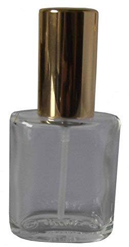 5 Flakon leer 30 ml mit Zerstäuberpumpe und Kappe Gold Lia