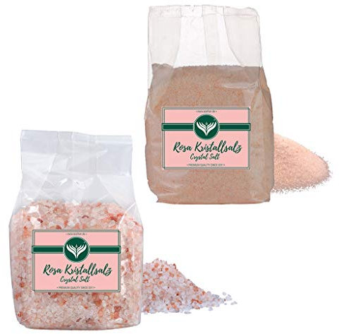 Azafran Rosa Kristallsalz (bekannt als Himalaya Salz) grob + fein - jeweils 1kg