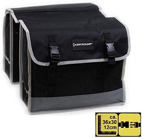 Dunlop Doppel Satteltasche Fahrradtasche Gepäckträger Wetterfest Tasche mit Reflektoren