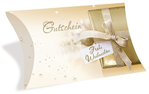 Gutscheinkarten in Etui-Form (10 Stück im Set) zu einem Etui faltbar, mit Schlitz zum Verschließen, Format geschlossen: 131 x 93 mm - Geschenkbox für Weihnachten