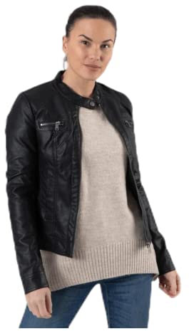 ONLY Faux Leather Jacket ONLBANDIT Faux Leather Jacket Black 34 Black 3 34