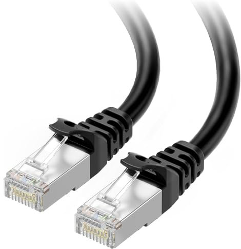 Cable Matters Cable Ethernet Cat 6a, Cable Cat6a blindado (SSTP, SFTP) antienganches en Negro - 6 Metros