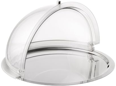 APS 9099 Rolltop-Haube, Abdeckhaube, Kuchenhaube, mit Edelstahltablett, Ø 50 cm, Höhe 28 cm, rutschfeste Haubenfixierung, Kunststoff (SAN), Made in Germany