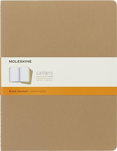Moleskine Cahier, Notizhefte, 3er Set, packpapierbraun, XXLarge
