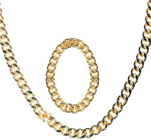 PARTY DISCOUNT Schmuck-Set Rapper, gold, Kette & Armband