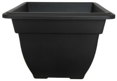Whitefurze G03S38 38cm Square Bell Planter - Black