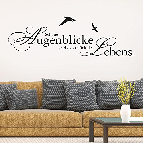 Wandtattoo Schöne Augenblicke sind das Glück des Lebens (Farbe schwarz/Größe 80x25cm)