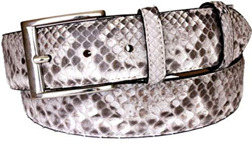 ESPERANTO CINTURA IN PITONE ROCCIA ALTEZZA 40 MM CON FODERA IN PELLE BOVINA NATURALE (120 CM (GIROVITA 105 CM))
