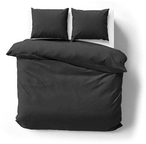 Lorena Mako-Satin Bettwäsche Venedig anthrazit 1 Bettbezug 155 x 220 cm + 1 Kissenbezug 80 x 80 cm