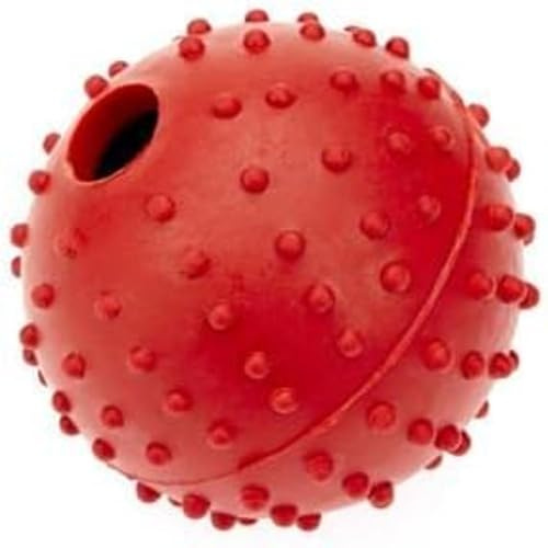 Classic Pet Products Boule à Picots en Caoutchouc avec Clochette Rouge 40 mm