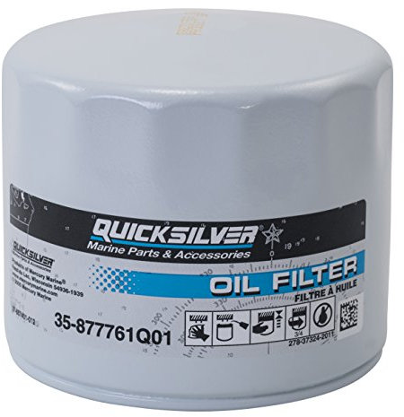 Quicksilver 877761Q01 Ölfilter – Mercury und Mariner Außenbordmotoren mit 75 PS bis 115 PS und EFI 4-Takt-Außenbordmotoren mit 150 PS, Weiss