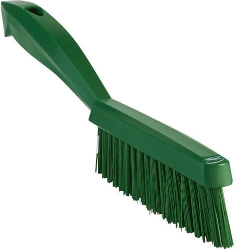 Vikan 41952 Slim, Stiff Bristles, Washing / Sweeping, Hand Brush, Fabric, Upholstery, Carpet, 300mm (Green)
