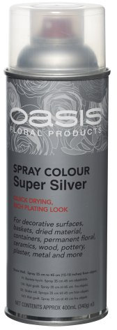 Floral Spray Paint Colour 400ml Aerosol Can (Super Silver)