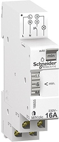 Schneider Electric 16655 Minuterie min'clic 1 à 7minutes 1 module Blanc
