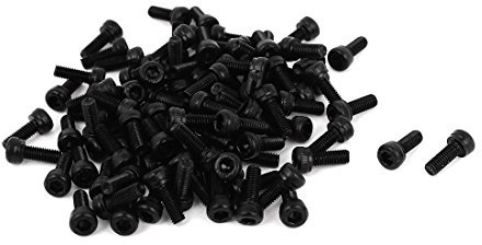 uxcell M3 x 8mm Hex Bolt Socket Head Cap Machine Screws Fasteners Black 100Pcs