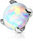 Paula & Fritz® Aufsatz-Dermal Anchor Echt-Gold 14 Karat Weiß-Gold 4mm Opal synth 1.6 Stab-dicke Haut-Anker Skin Diver Implantat Kugel