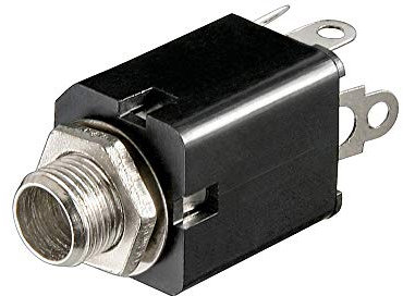 Goobay 11095 Prise jack encastrable - 6 35 mm - mono - version en plastique avec contact de commutation