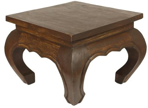 Oriental Galerie Opiumtisch Dunkelbraun - 35cm Beistelltisch Tischchen Hocker Blumenhocker Akazienholz asiatischer Kleiner Tisch