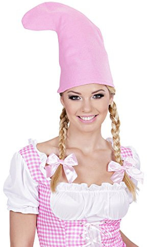 NET TOYS Rosa Zwergenmütze Zipfelmütze pink Wichtelmütze JGA Zwergenhut Schlumpfmütze Erwachsene Mütze Zwerg
