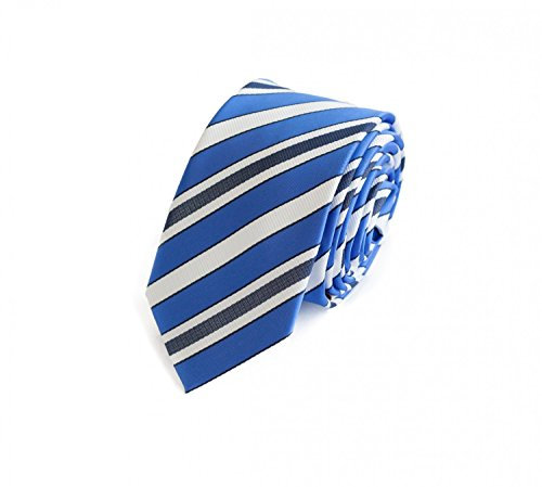 Fabio Farini - Elegante Herren Krawatten gestreift 6cm/8cm Breite - Männer Schlips als Geschenk oder Anlässe blau weiß schwarz 8cm