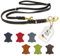 CopcoPet Hundeleine aus Fettleder 2,40m x 8mm Schwarz – 3-Fach verstellbar, geflochten – Mit Messingbeschlägen – Grifffest, robust – Umhängeleine für kleine Hunde, ideal für Spaziergang, Training