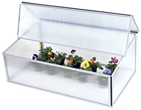 Serra in Policarbonato Slide and Grow per Giardino Orto Balcone 97 x 57 x h28/37 cm. MADE IN EUROPE