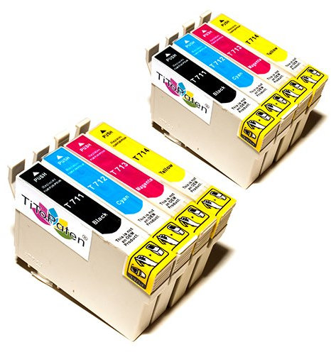 8x Kompatible Druckerpatronen - Ersatz für T0715 - Cyan / Gelb / Magenta / Schwarz- PATRONEN MIT NEUESTEN CHIP - Epson Stylus B40W BX300f BX310FN BX600FW BX610FW D120 Network D78 D92 DX400 DX4000 DX4050 DX4400 DX4450 DX5000 DX5050 DX6000 DX6050 DX6050EN DX7000 DX7000F DX7400 DX7450 DX8000 DX8400 DX8450 DX9400F Wifi Office BX510 SX600FW S20 S21 SX100 SX105 SX110 SX115 SX200 SX205 SX210 SX215 SX218 SX400 SX405 SX410 SX415 SX510W SX515W SX610FW