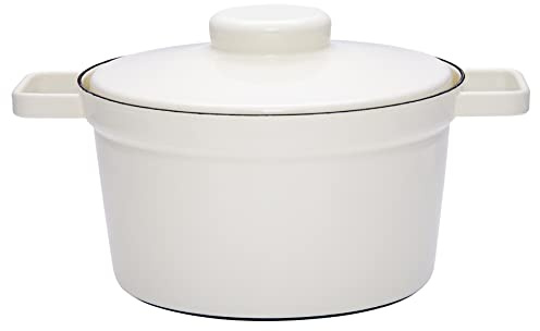 Riess, 2106-212, Topf mit Deckel Ø 24cm, AP WHITE, Emaille, Vol. (rec.): 3,5 Liter, Made in Österreich, LBH: 33,0x24,6x17,5cm, 2,895kg, Induktionskocher kompatibel, Gasherd geeignet, Ofenfest