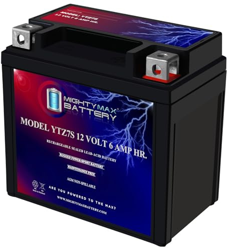 Mighty Max Battery YTZ7S - 12 Volt 6 AH, 130 CCA, Rechargeable Maintenance Free SLA AGM Motorcycle Battery